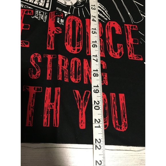 18”x22” The Force Is Strong With You black/red/white fabric - Picture 3 of 4